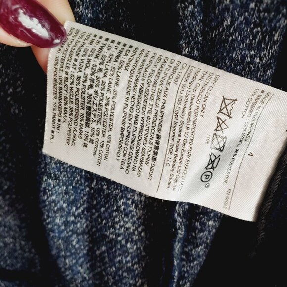 Banana Republic Indigo Wool Blend Textured Knit Boyfriend Blazer 4 - Picture 8 of 13